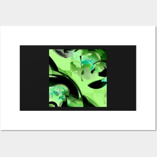 Light green with black and blue Posters and Art